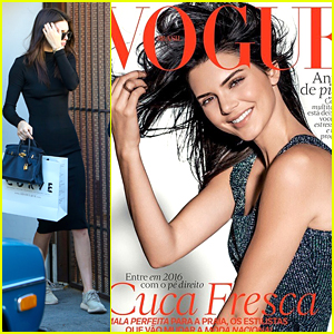 Kendall Jenner Shows Off 'Vogue Brasil' Cover After Shopping With Hailey Baldwin