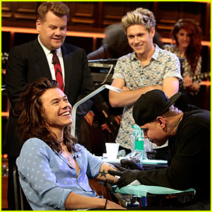 Harry Styles Gets a Tattoo Live on James Corden's Show - Watch Now!