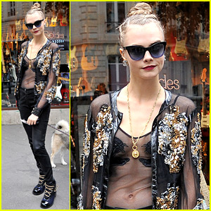 Cara Delevingne is Sheer Chic for Paris Fashion Week!