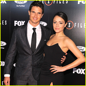 Italia Ricci Supports Fiance Robbie Amell At 'The X-Files' Premiere