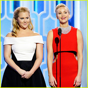 Jennifer Lawrence Hilarious Presents at Golden Globes 2016 with Amy Schumer (Video)