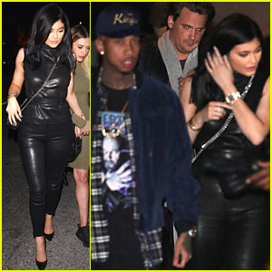 Kylie Jenner Wears All Leather for Date Night with Tyga