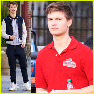 Ansel Elgort Delivers Pizzas On Set of 'Baby Driver'