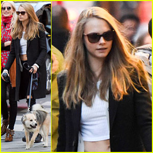 Cara Delevingne Takes Her Dog Along to Shop in Paris