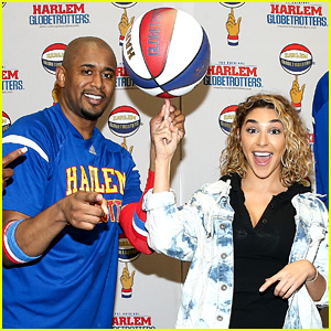 Chantel Jeffries Learns Some Basketball Skills at Harlem Globetrotters Event!