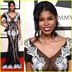 Diamond White Goes Sheer & Lacy For Grammys 2016