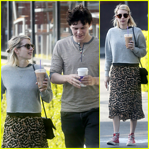 Emma Roberts & Evan Peters Meet Up For a Coffee Date