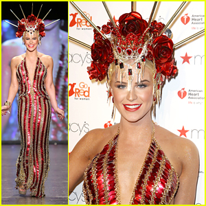 Gigi Gorgeous Wears Spiked Crown For Go Red For Women NYFW Show