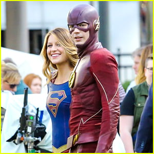 Grant Gustin Films Final Scenes With Melissa Benoist For 'Flash' & 'Supergirl' Crossover