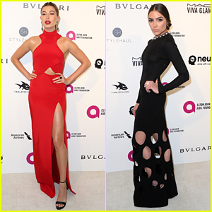 Hailey Baldwin & Olivia Culpo Turn Heads at EJAF AIDs Foundation's Oscar Viewing Party 2016