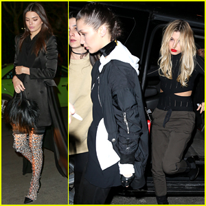 Kendall Jenner Rocks Festive Boots at Dinner with Hailey Baldwin & Bella Hadid