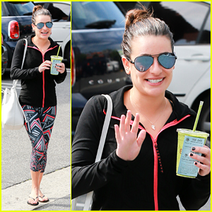Lea Michele Flashes a Smile at Soul Cycle Following Breakup