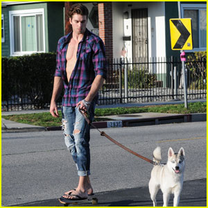 Pierson Fode Skateboards With His Pup in Venice