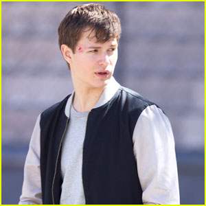 Ansel Elgort Gets Roughed Up on 'Baby Driver' Set