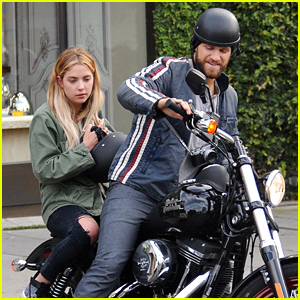 Ashley Benson Gets Motorcycle Ride From Keegan Allen