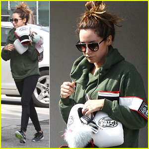 Ashley Tisdale Hits Boxing Class After Checking Up on 'Illuminate' Cosmetics Shipping