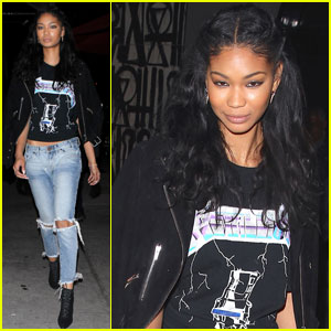 Chanel Iman Embraces Her Rocker Style at Dinner in West Hollywood