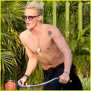 Cody Simpson Takes a Shirtless Bike Ride!