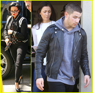 Demi Lovato & Nick Jonas Leave Studio Together Before Tour Kickoff