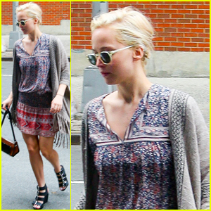 Jennifer Lawrence Shows Off Bare Legs in Chilly Big Apple