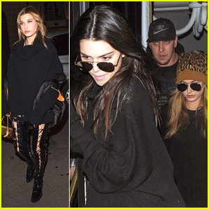 Kendall Jenner & Hailey Baldwin Dine Out at L'Avenue In Paris