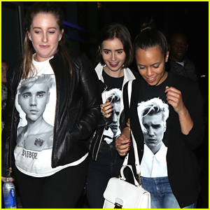 Lily Collins Catches Bieber Fever With Friends