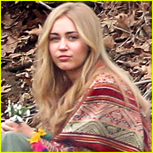 Miley Cyrus Wears Long Blonde Wig for Upcoming Amazon Series