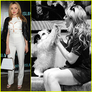 Peyton List Plays Patty Cake With Rufio The Pup