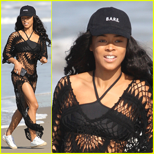 Serayah Heads to the Beach After NYC Visit