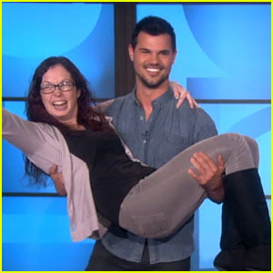 Taylor Lautner Surprises 'Twilight' Fan, Picks Her Up on 'Ellen' (Video)