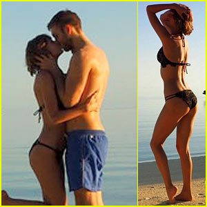 Taylor Swift Shows Off Bikini Body at Beach with Boyfriend Calvin Harris!