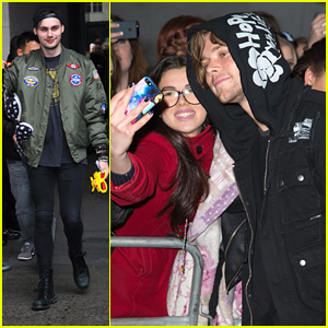 Fan Gifts 5SOS' Michael Clifford With A Bra Outside BBC Radio 1