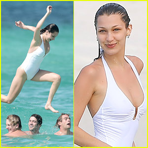Bella Hadid Jumps Into The Ocean With Friends in St. Barts!