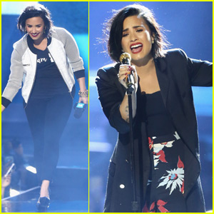 Demi Lovato Takes a Tumble On Stage at We Day 2016