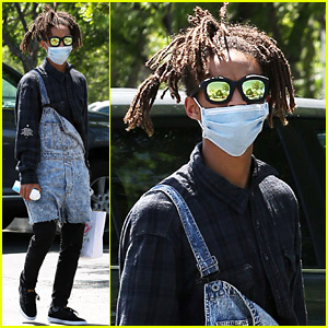Jaden Smith Keeps His Face Covered with a Medical Mask