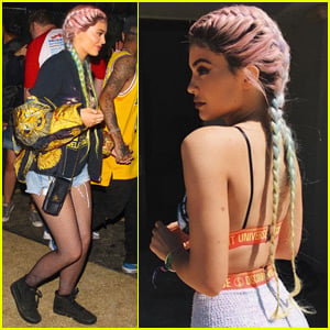 Kylie Jenner Rocks Rainbow Braids During Day Two of Coachella 2016