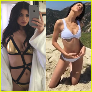 Kylie Jenner Poses in Her Topshop Bikinis With Sister Kendall!