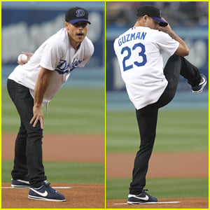 Ryan Guzman Throws Out First Pitch at Dodgers Game