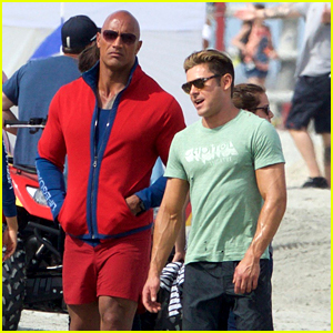 Zac Efron & Dwayne Johnson Are 'Avengers' on 'Baywatch' Set