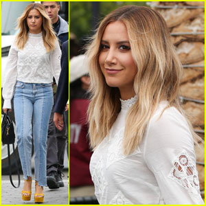 Ashley Tisdale Promotes Her Makeup Line on 'Extra'