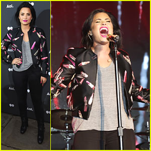 Demi Lovato Kicks Off AOL NewFronts Party in NYC with Amanda Steele