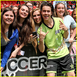 Nash Grier Gets Kisses From Fans After Playing in Celeb Soccer Game