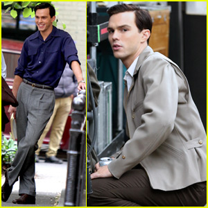 Nicholas Hoult Gets into Character on 'Rebel in the Rye' Set
