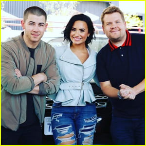 Demi Lovato & Nick Jonas Do Carpool Karaoke with James Corden - Watch Now!