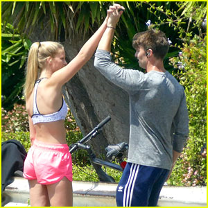 Patrick Schwarzenegger Gets In Workout With Abby Champion Ahead of Weekend