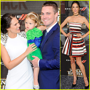 Stephen Amell Brings His Family to 'TMNT' Premiere!