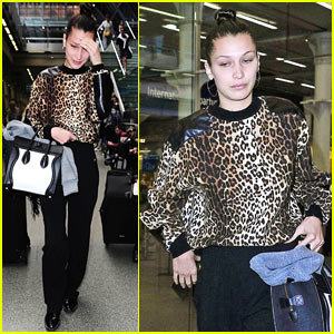 Bella Hadid Goes Makeup Free As She Arrives in London
