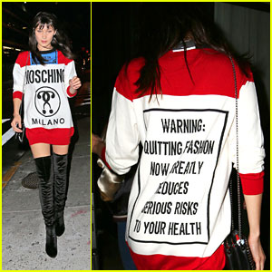 Bella Hadid Comes With A Warning Label While Stepping Out For Kate Upton's Birthday Bash