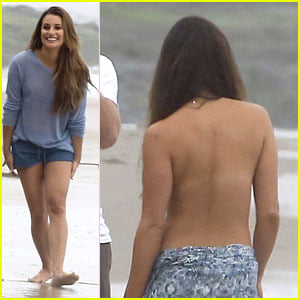Lea Michele Strips Down at the Beach for Sexy Photo Shoot
