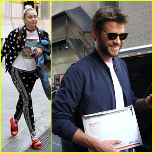 Liam Hemsworth & Miley Cyrus Get to Work in New York City